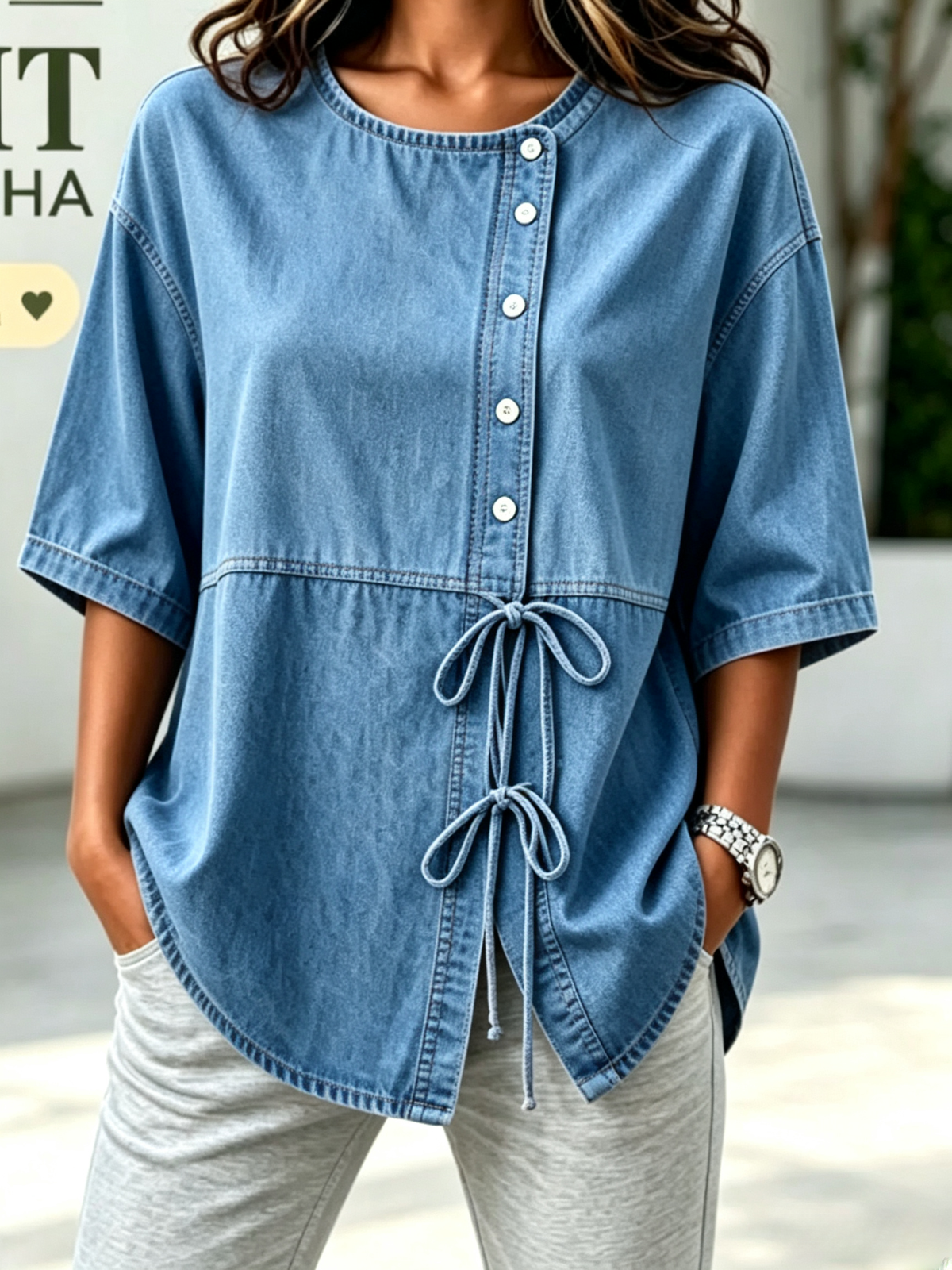 Crew Neck Half Sleeve Plain Lightweight Micro-Elasticity Regular Fit Shirt For Women
