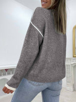 Plain Long Sleeve Round Neck Sweater