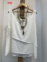 Plus Size White Tank Top Trouser Cardigan Three Piece Set