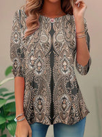 Vintage Ethnic Print Blouse