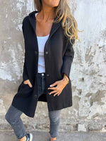 Women's Casual Single Breasted Hooded Jacket