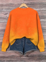 Halloween Pumpkin Print Crew Neck Sweatshirt