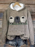 Cute Plush Sheep Pattern Hoodie