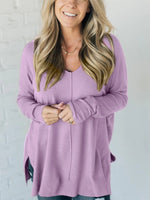 Plain V-neck Long Sleeve Casual Sweater