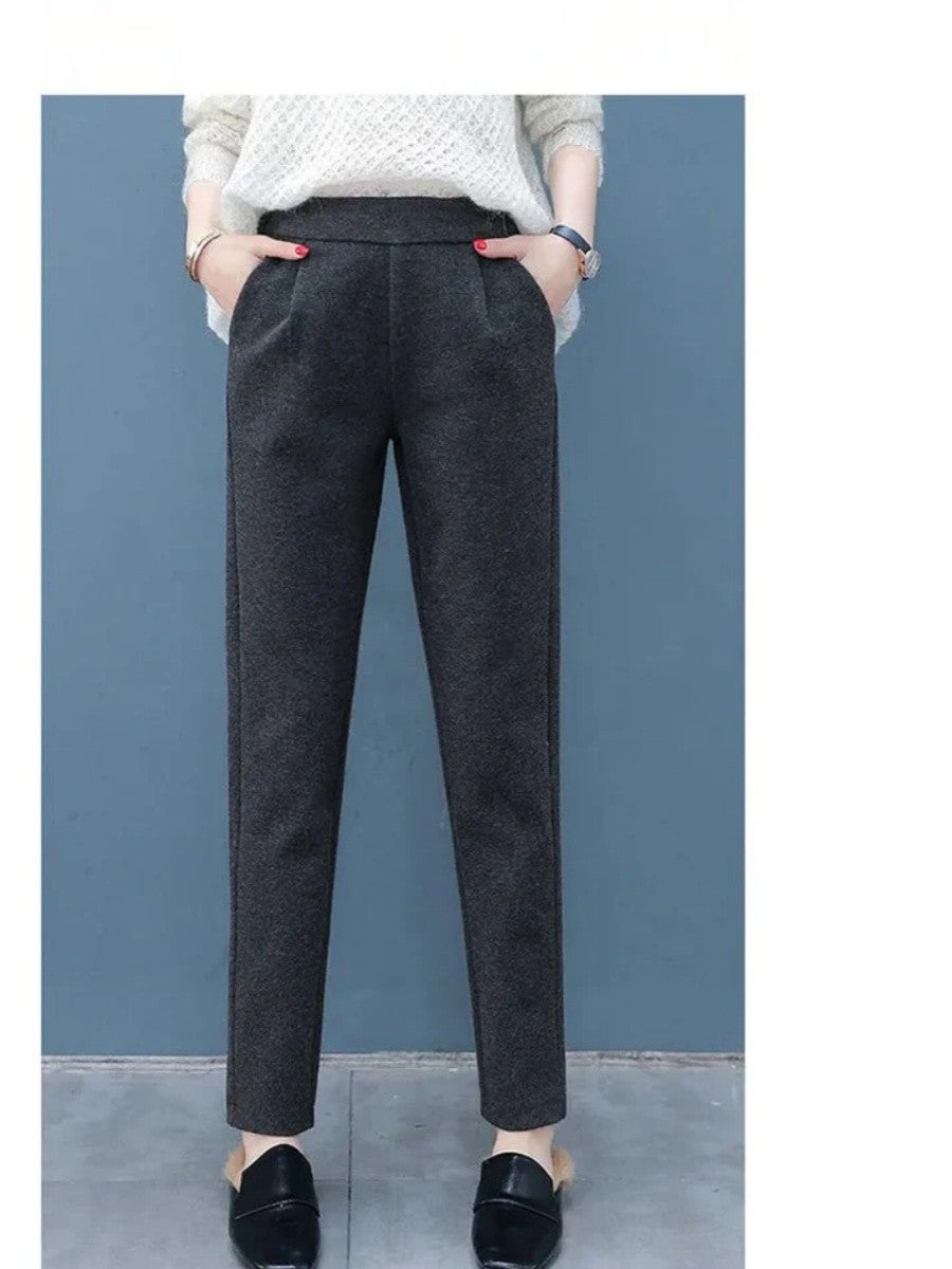 Plain Wool Comfy Pants