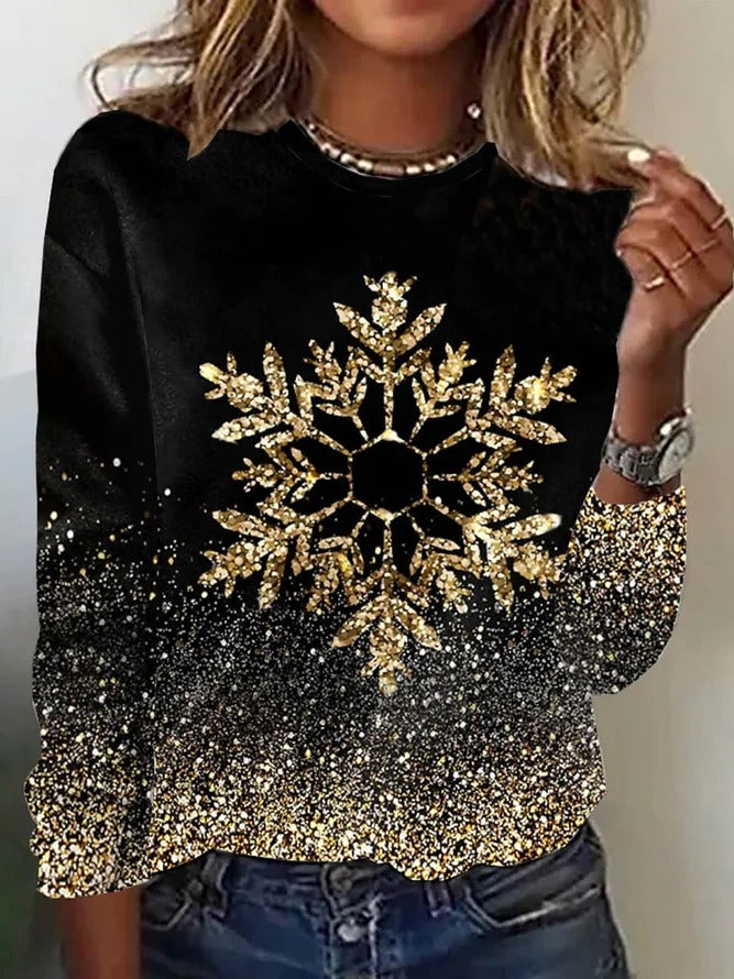 Christmas Crew Neck Long Sleeve Comfy T-shirt
