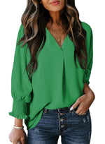 Women's Casual 3/4 Sleeves V-Neck Loose Basic T-Shirt