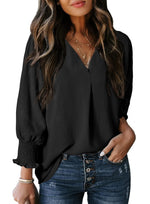 Women's Casual 3/4 Sleeves V-Neck Loose Basic T-Shirt
