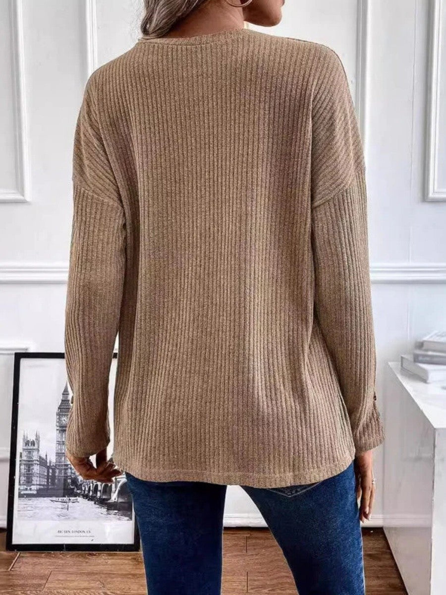 Minimalist Solid Color Casual Sweatshirt