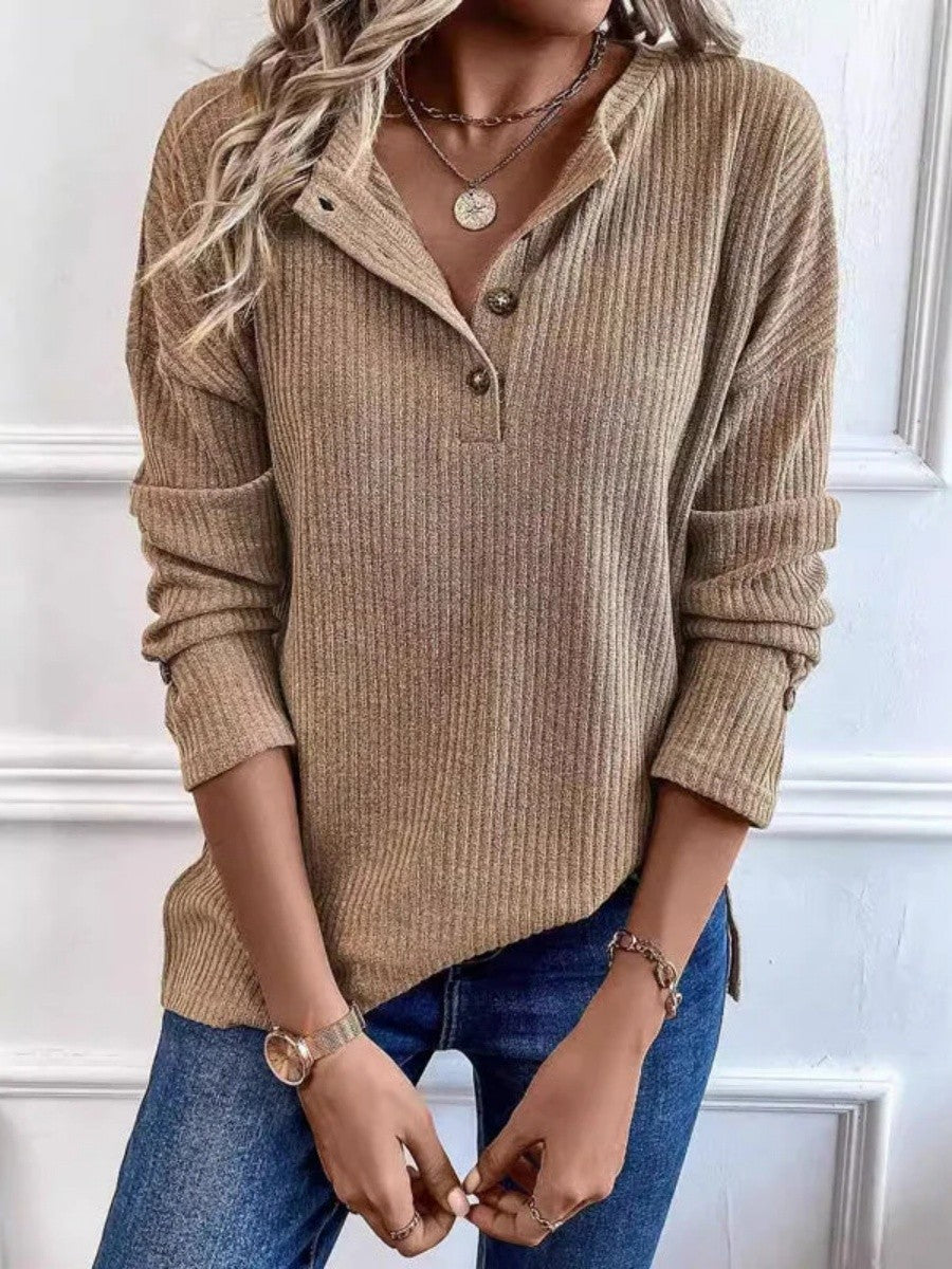 Minimalist Solid Color Casual Sweatshirt