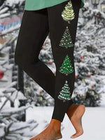 High-Waisted Black Christmas Fall Leggings