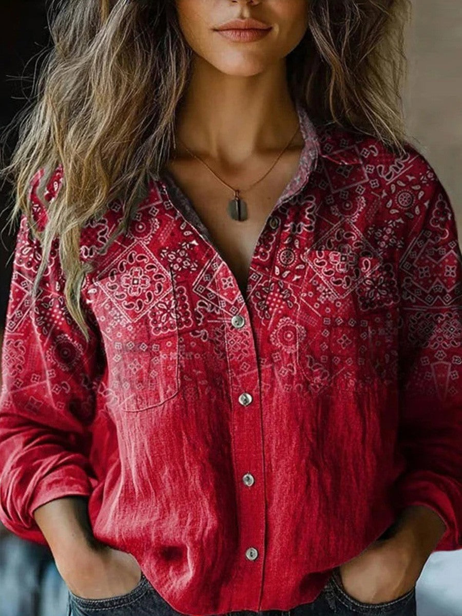 Ethnic Patterned Vintage Blouse