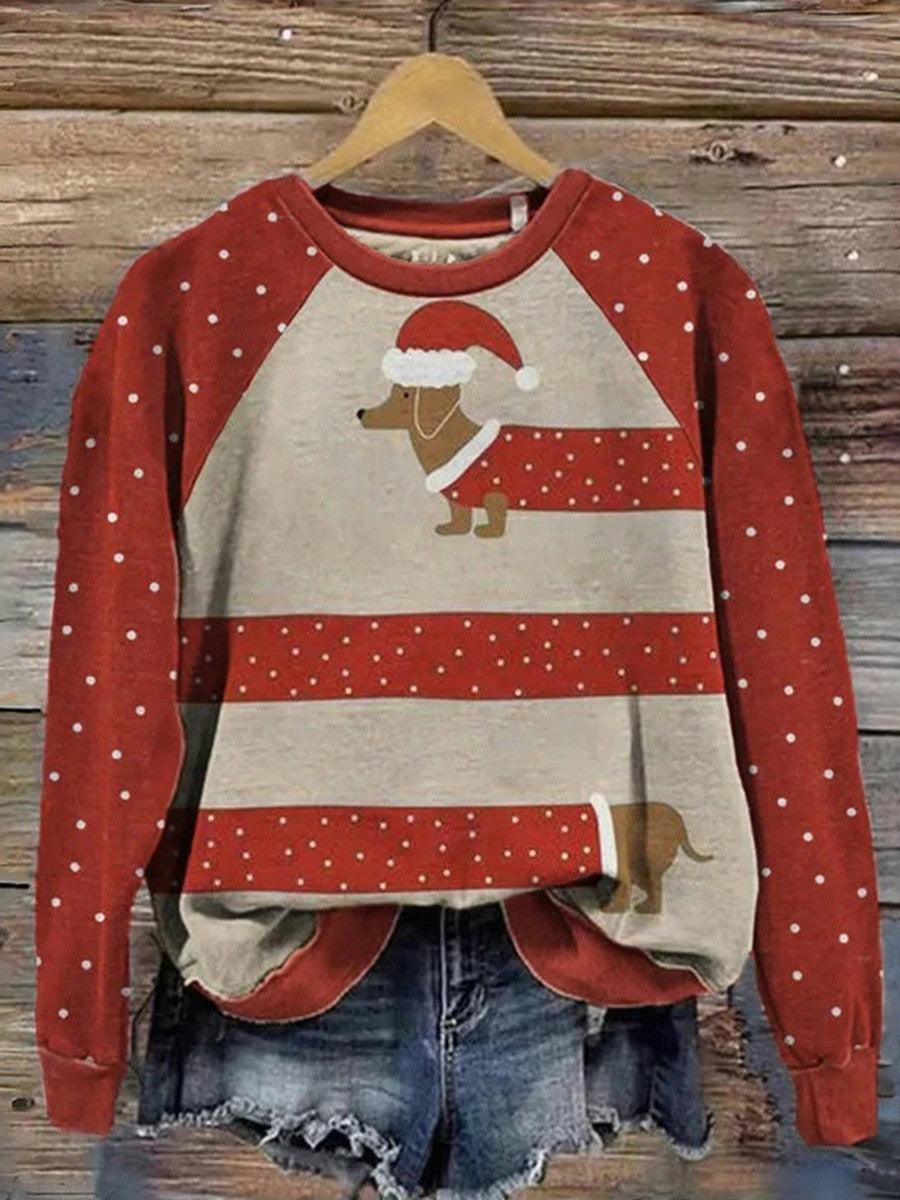 Festive Polka Dot Christmas Sweatshirt