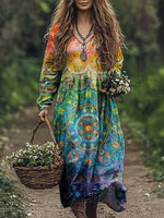 Ethnic Print Vintage Dress