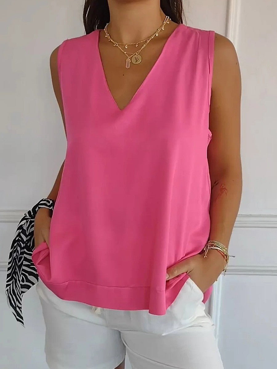 Casual V-neck Loose and Comfortable Tank Top