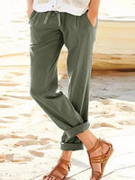 Solid Color Casual Straight-Leg Pants