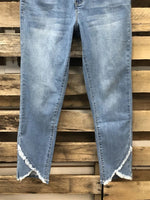 Solid Asymmetric Straight Leg Casual Denim Jeans