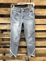 Solid Asymmetric Straight Leg Casual Denim Jeans
