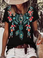 Regular Fit Ethnic Boho T-Shirt