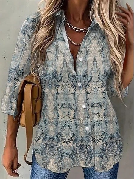 Vintage Shirt Collar Regular Fit Shirt