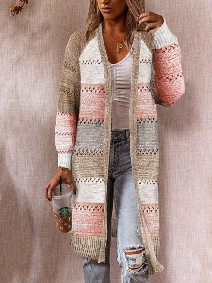 Casual Striped Long Sleeve Comfy Cardigan