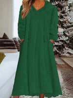 Loose Fluffy Fleece Hoodie Casual Dress