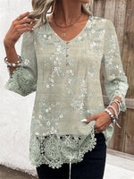 V-neck Plain Short Sleeve Loose Shirt