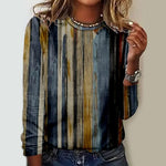 Striped Crew Neck Long Sleeve Comfy T-shirt