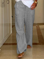 Cotton & Linen Striped Loose Pants
