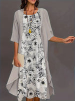 Elegant Chiffon Two-Piece Midi Dress