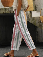 Casual Striped Harem Ankle Pants
