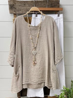 Plain Cotton Loose Casual Half Sleeve Shirt