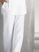 Plain Casual Pocket Stitching Loose Pants