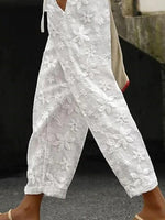 Plain Loose Vacation Pocket Stitching Straight Pants