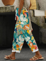 Casual Cotton Floral Harem Long Pants
