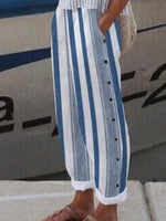 Cotton Casual Striped Long Harem Pants
