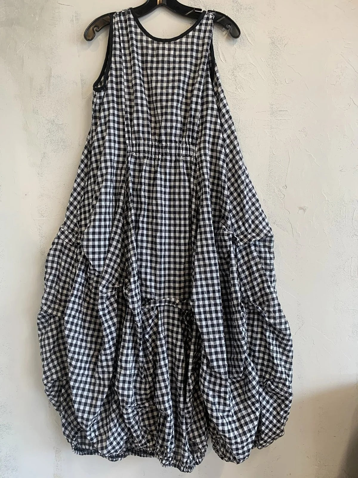 Women's Checkered Summer Pockets Midi Dress