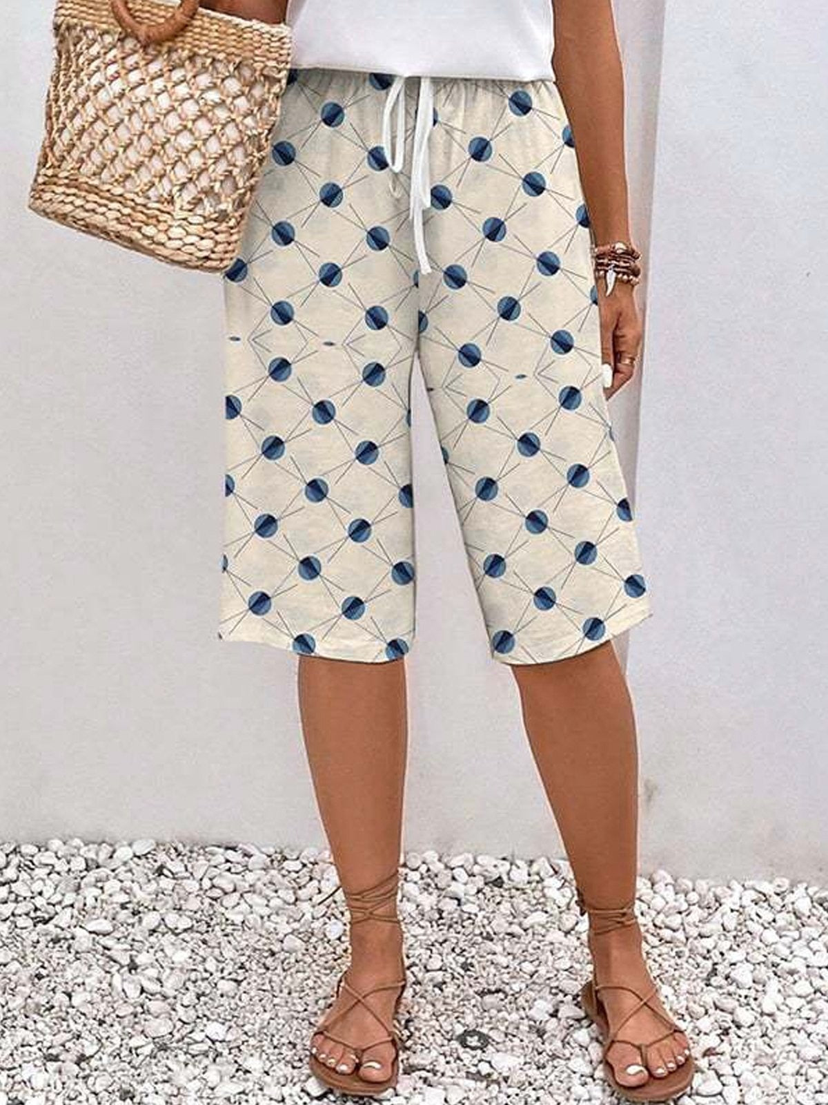 Polka Dots Loose Casual Straight Shorts