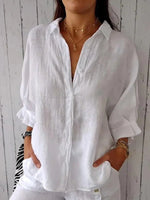 Women's Daily Plain 3/4 Sleeves Loose Shirt