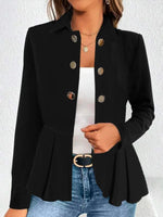 Black Chic Buttoned Long Sleeve Cozy Cardigan