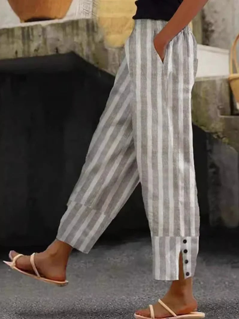 Striped Loose Casual Pants Relaxed Fit