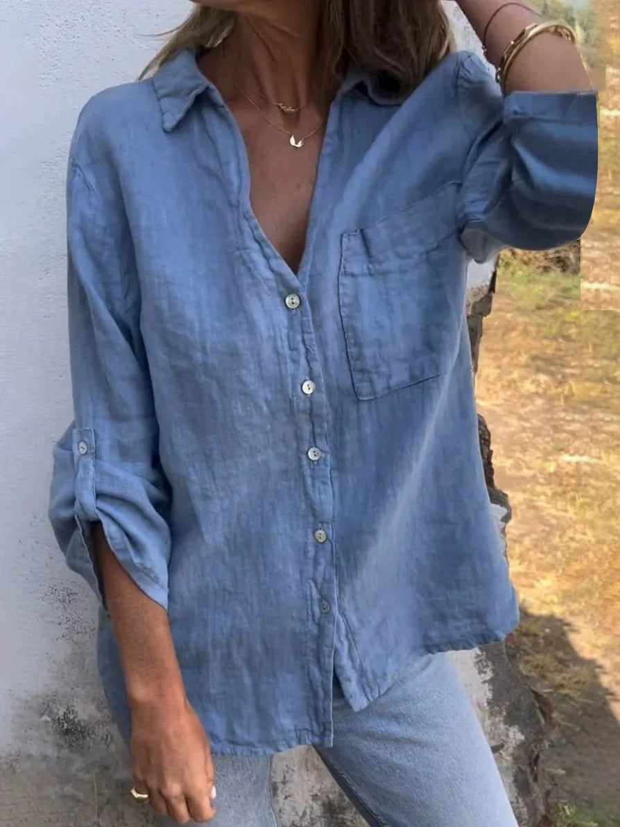Cotton and Linen Loose Casual Shirt