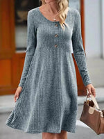 Buttoned Jersey Dress Casual Style
