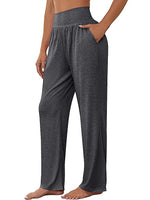 Casual Pocket Stitching Knitted Plain Elastic Waist H-Line Straight Pants