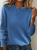 Yarn/Wool Yarn Plain Long Sleeve Comfy Casual Sweater
