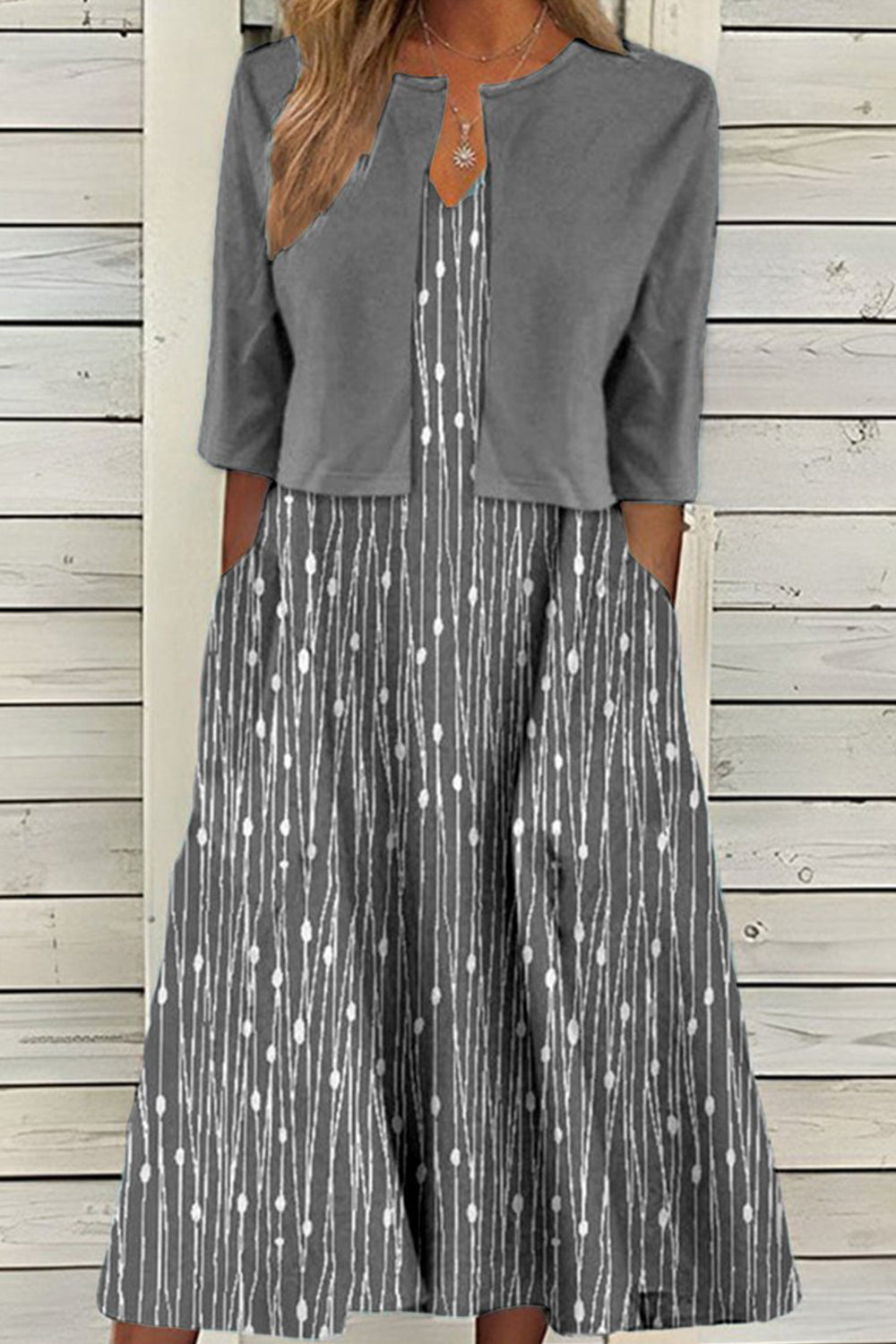 Floral Two-Piece Tank Dress With Open Front