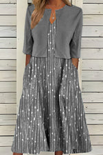 Floral Two-Piece Tank Dress With Open Front