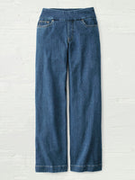Knit Denim Wide-Leg Casual Jeans