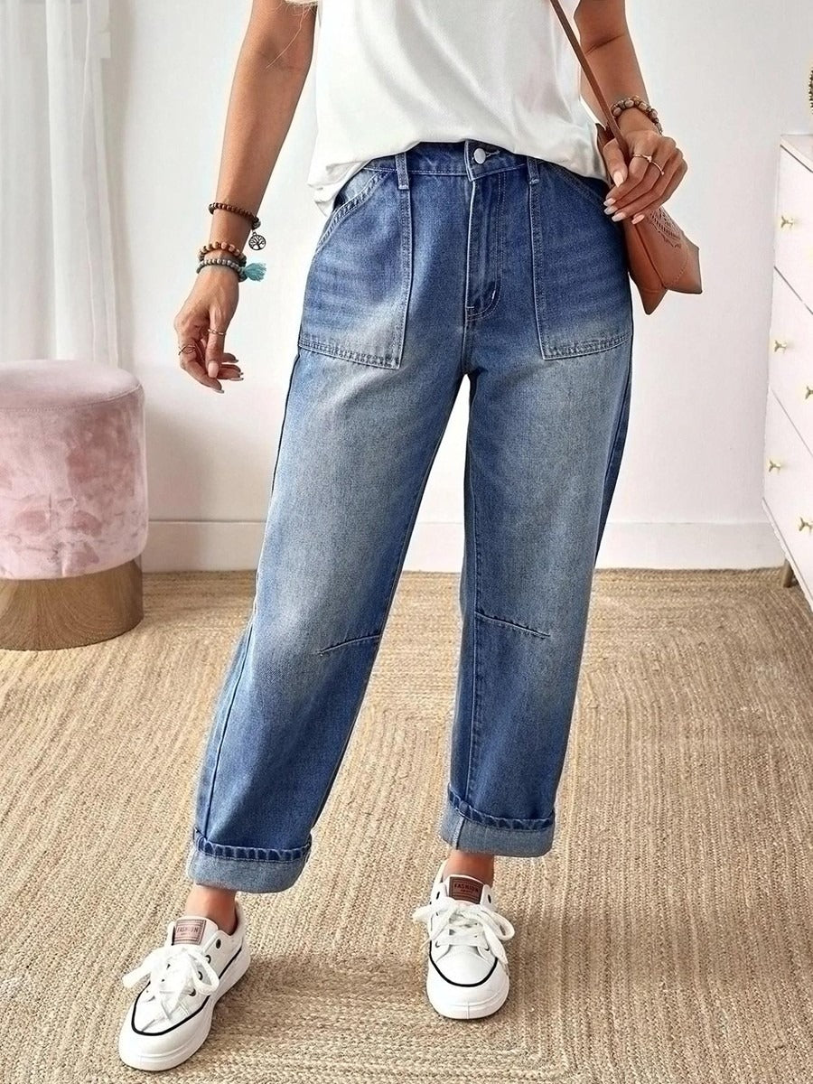 Stretch Jeans With Side Pockets