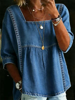 Women's Retro Floral Pattern Art Print Casual Cotton Shirt